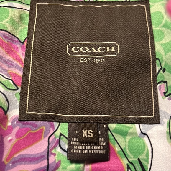 Coach Jacket - Vintage Pink Trench Coat Mid-Length Jacket Floral Print Office - Picture 6 of 12